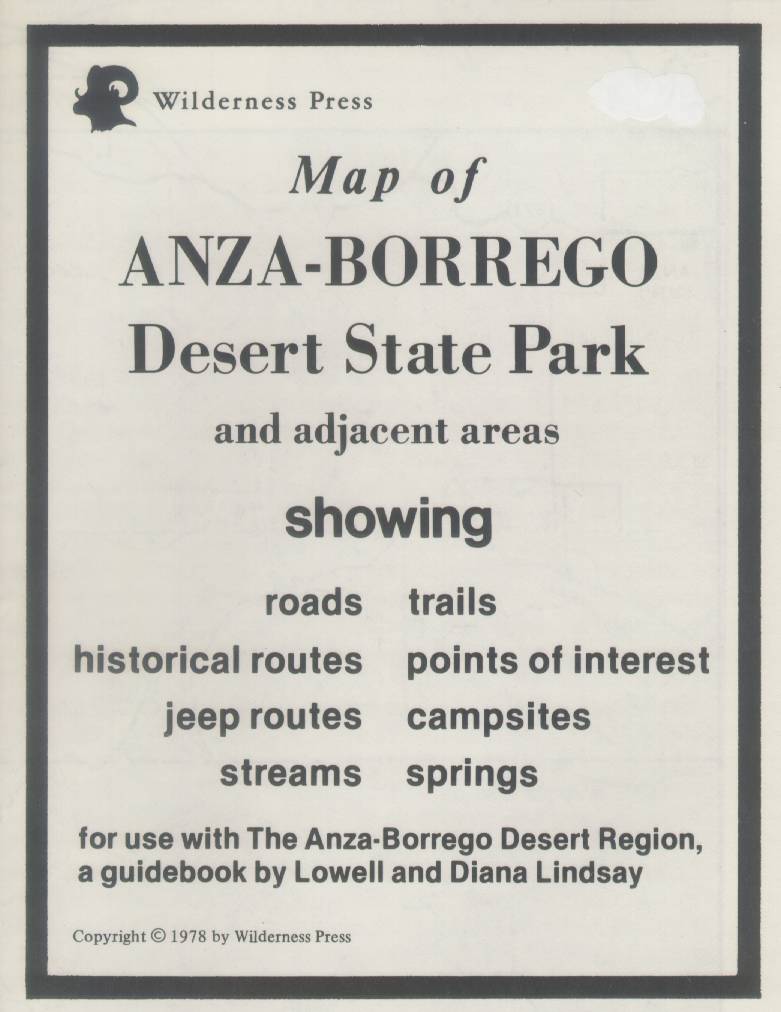 MAP OF ANZA-BORREGO DESERT STATE PARK and adjacent areas.